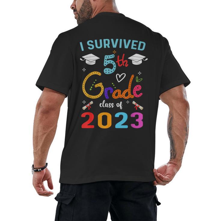 I Survived 5th Grade Graduation Class 2023 Elementary Men's Back Print T-Shirt
