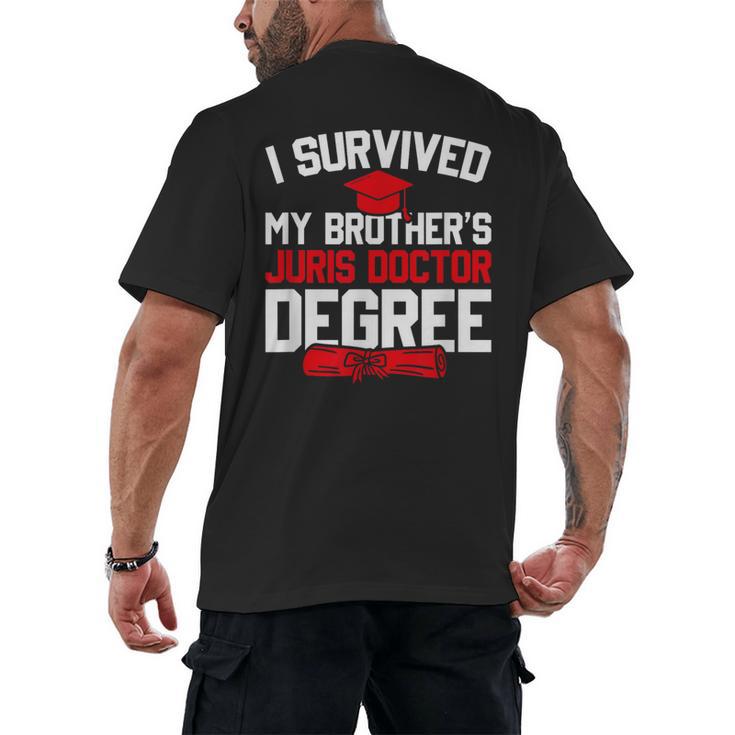 I Survived My Brother's Juris Doctor Degree Graduation Men's Back Print T-Shirt