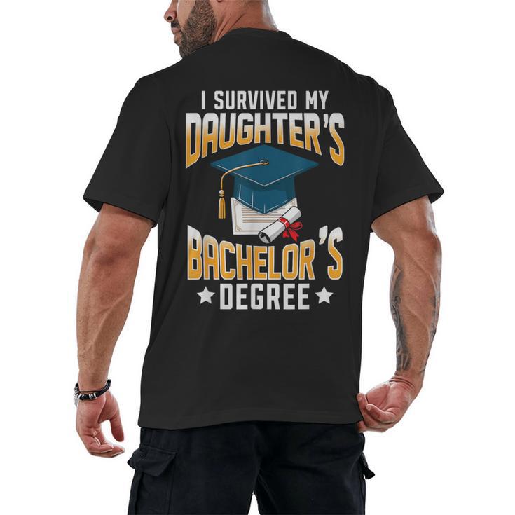 i Survived My Daughters Bachelor's Degree Graduation Gifts Men's Back Print T-Shirt