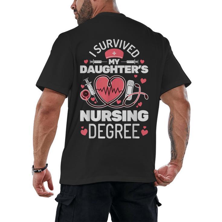 I Survived My Daughter's Nursing Degree School Graduation Men's Back Print T-Shirt