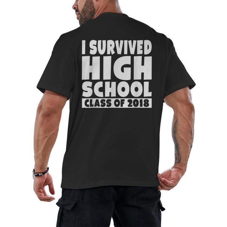 I Survived High School Class Of 2018 Graduation Men's Back Print T-Shirt