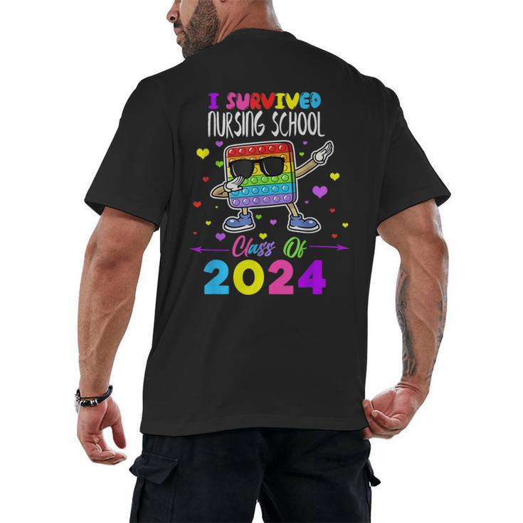 I Survived Nursing School Of 2024 Student Graduation 2024 Men's Back Print T-Shirt