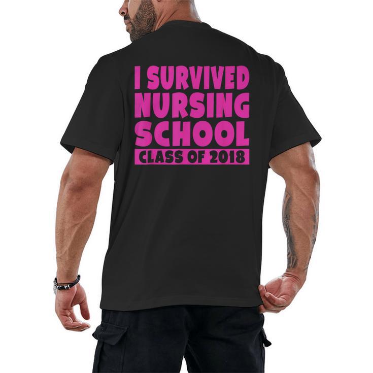 I Survived Nursing School Class Of 2018 Graduation Shirt Men's Back Print T-Shirt