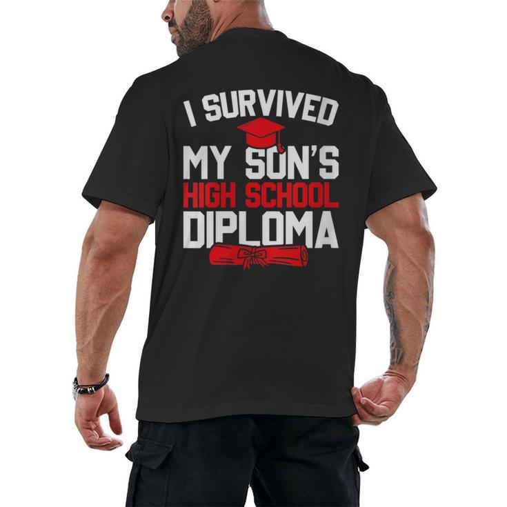 I Survived My Son's High School Diploma Graduation Men's Back Print T-Shirt