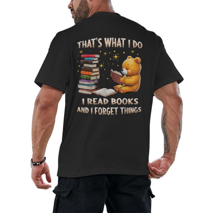 That's What I Do I Read Books And Forget Things Love Books Men's Back Print T-Shirt