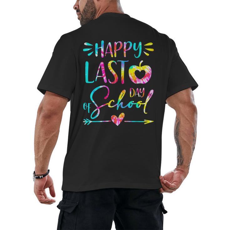 Tie Dye Happy Last Day Of School Graduation Teacher Student Men's Back Print T-Shirt
