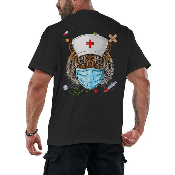 Tiger Nurse RN ER Nursing School Graduation Men's Back Print T-Shirt