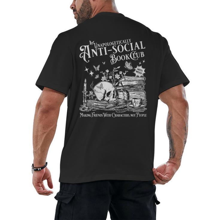 Unapologetically Antisocial Book Club Meets Weekly Retro Men's Back Print T-Shirt
