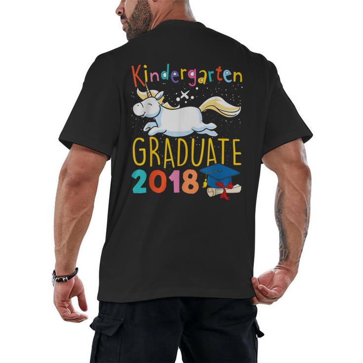 Unicorn Kindergarten Graduation Shirt Girls Men's Back Print T-Shirt