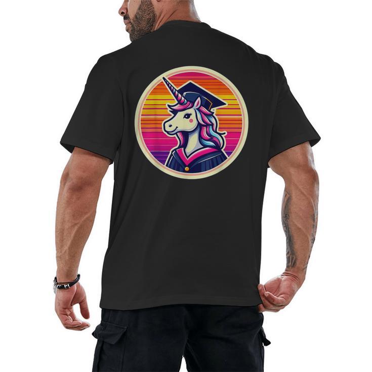 Unicorn University Graduation Graduating School Girl Cute Men's Back Print T-Shirt