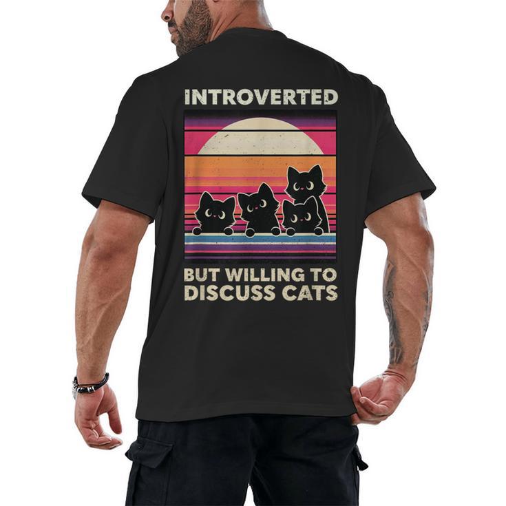 Unique Art For Introverted Cat Fans -Adults Cat Humorous Introvert Small Men's Back Print T-Shirt