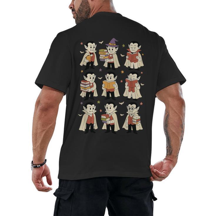 Vampire Reading Books Halloween Cute Teens Kids Men's Back Print T-Shirt