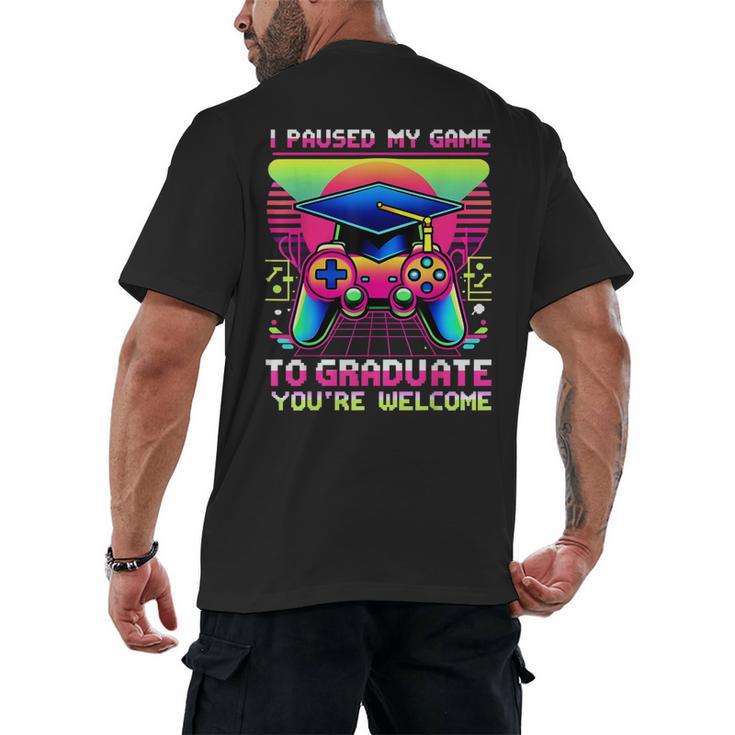 Video Gamer Graduate Graduation Grad Gaming Men's Back Print T-Shirt