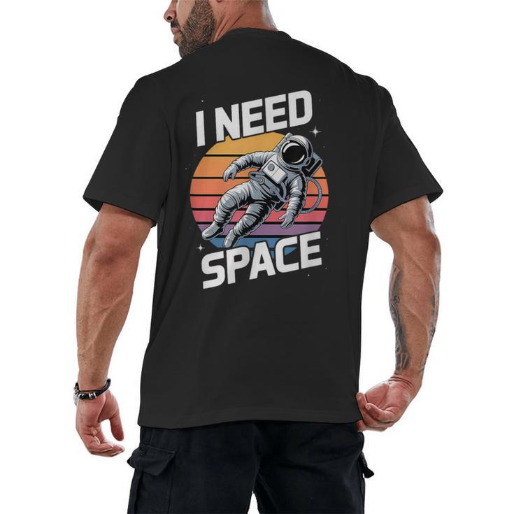 Vintage Space For Introverts I Need Space Men's Back Print T-Shirt