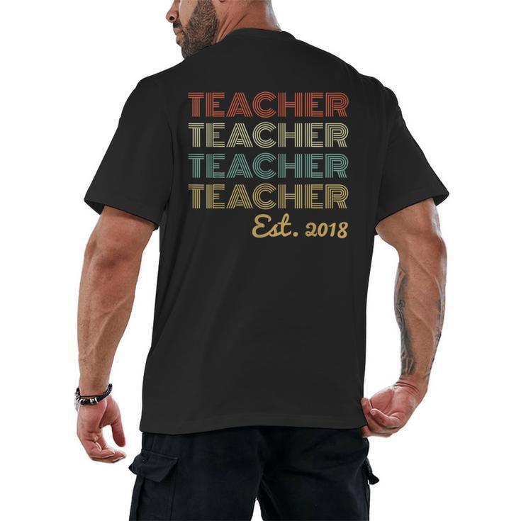 Vintage Teacher Established 2018 Graduation Men Men's Back Print T-Shirt