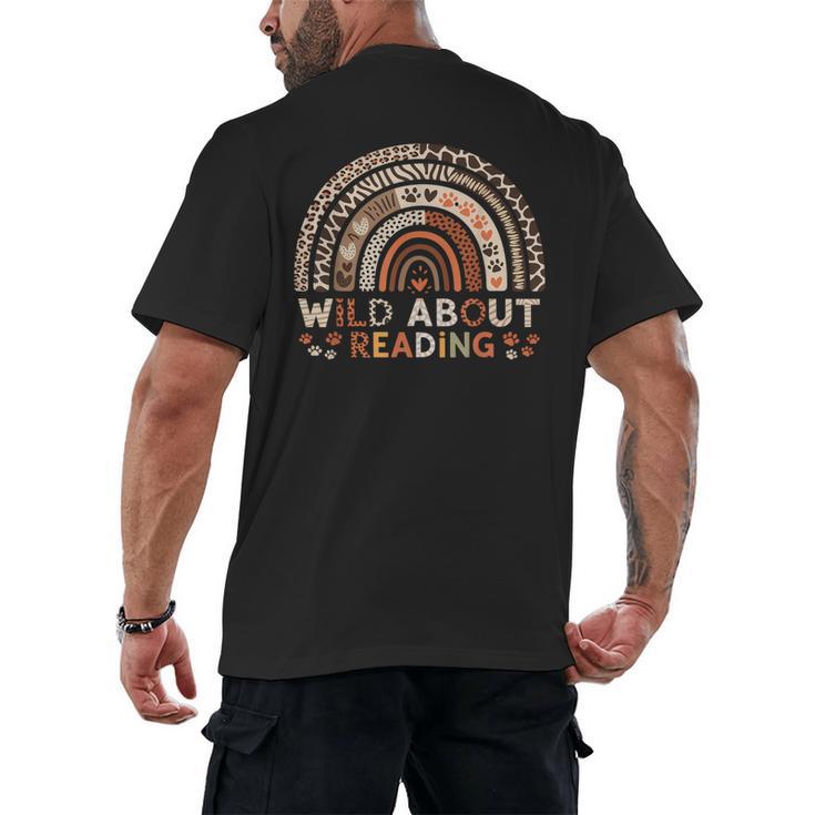 Wild About Reading Books Reader Lover Library Day Librarian Men's Back Print T-Shirt