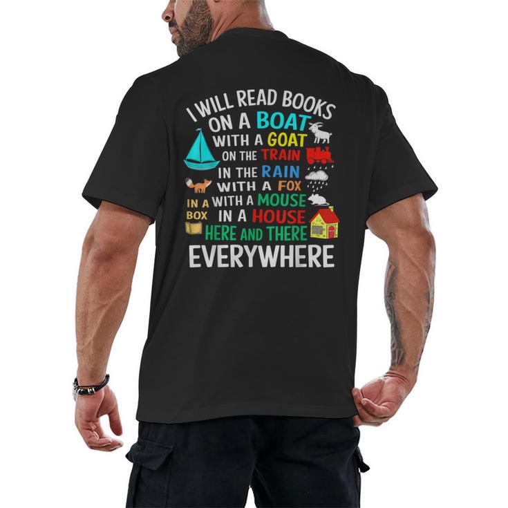 I Will Read Books On A Boat & Everywhere Men's Back Print T-Shirt