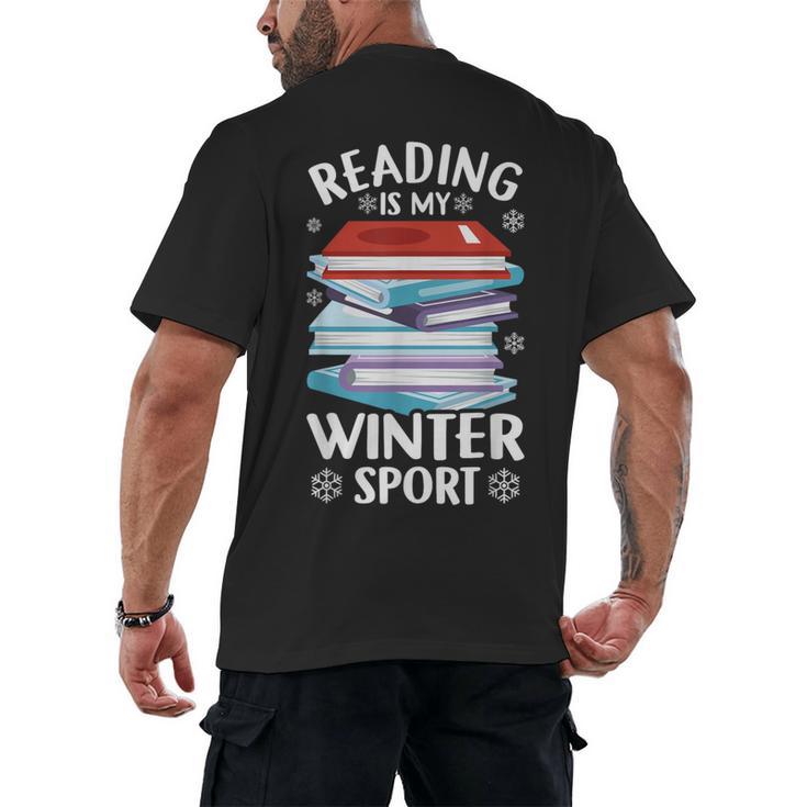 Winter Reading Book Bookworm Winter Men's Back Print T-Shirt