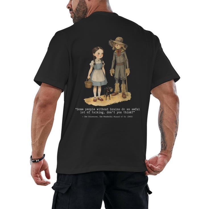 Wizard Of Oz Book Quote Scarecrow Dorothy Retro Drawing Men's Back Print T-Shirt