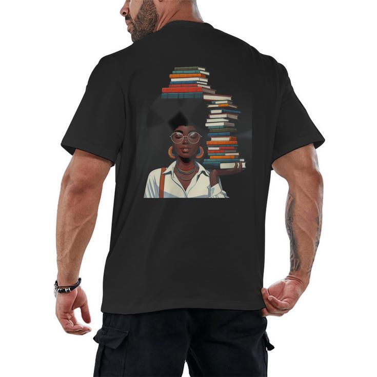 Women's Education Is Freedom Teacher Books Black History Month Men's Back Print T-Shirt