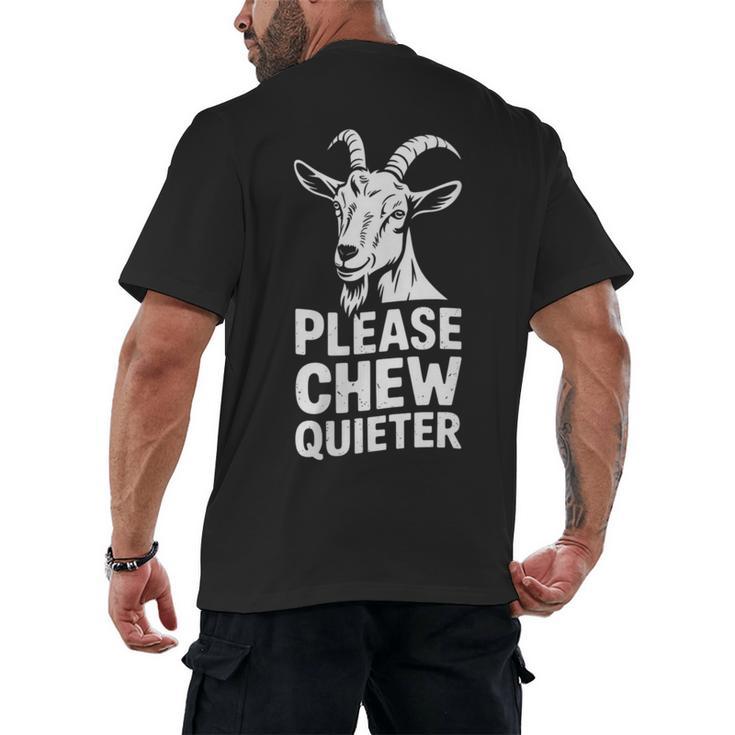 Women's Please Chew Quieter Introvert Quietness Silence Lover Men's Back Print T-Shirt