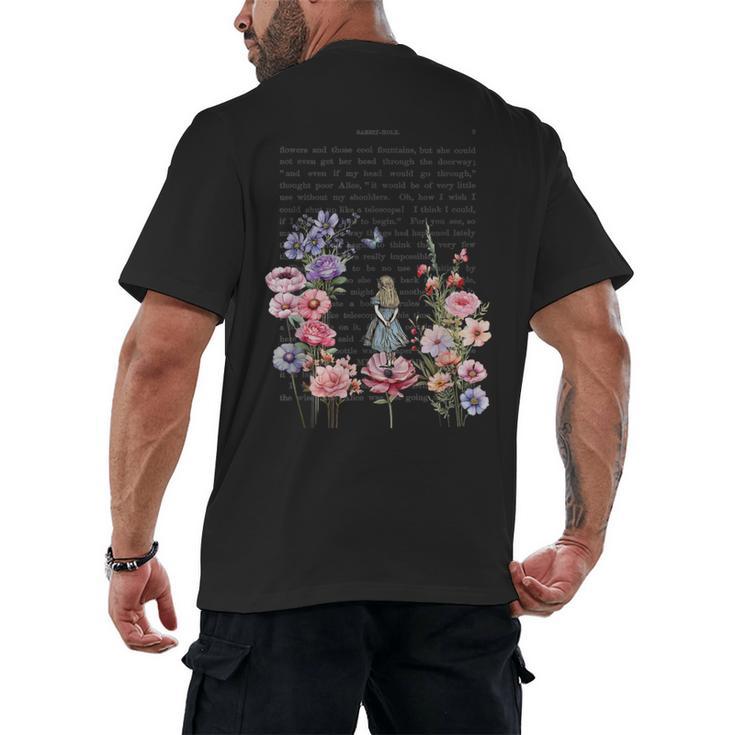 Wonderland Garden & Vintage Textbook Men's Back Print T-Shirt