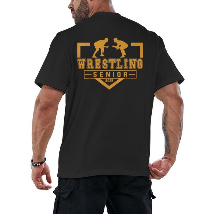 Wrestling Senior Night Wrestling Senior 2025 Graduation 17 Men's Back Print T-Shirt