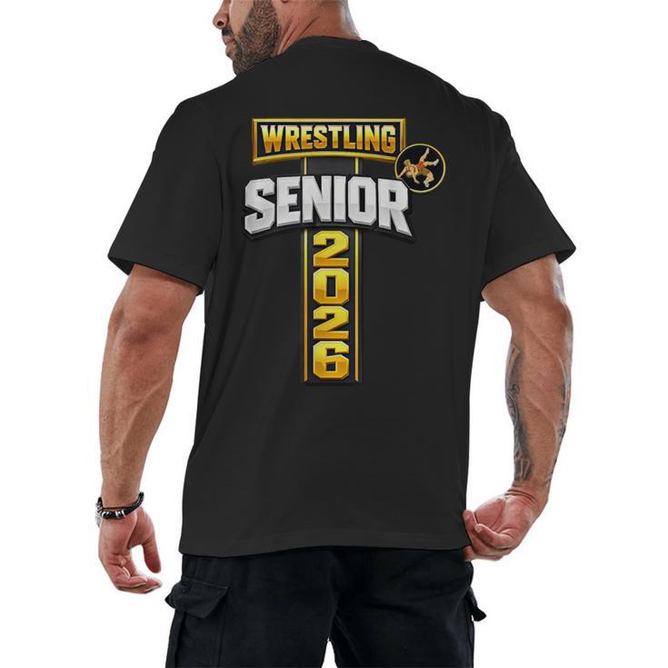 Wrestling Senior Night Senior 2026 Faith Cross Graduation Men's Back Print T-Shirt