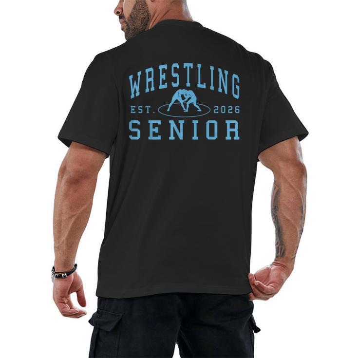 Wrestling Senior Night Wrestling Senior 2026 Graduation 70 Men's Back Print T-Shirt