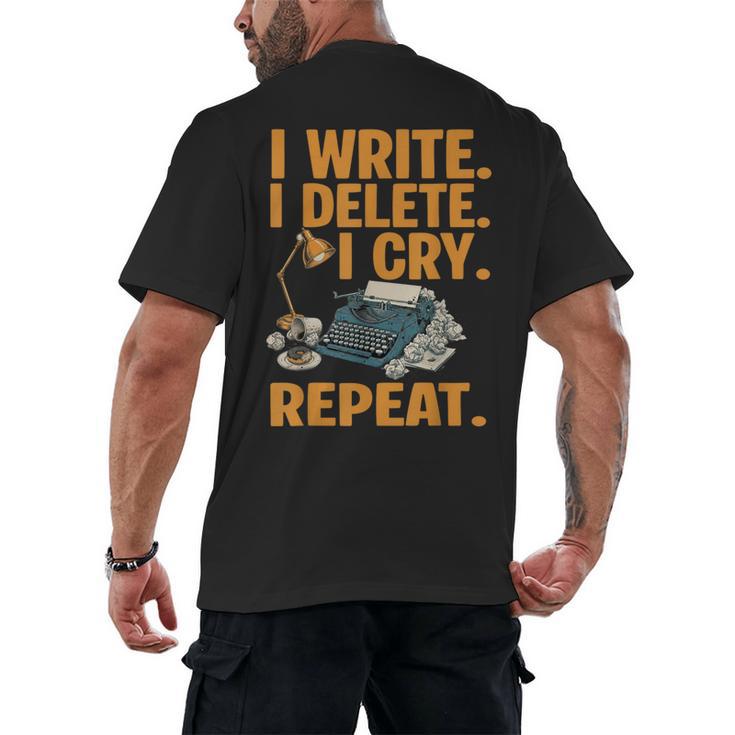 I Write Book Writer Author Book Writing Novelist Men's Back Print T-Shirt