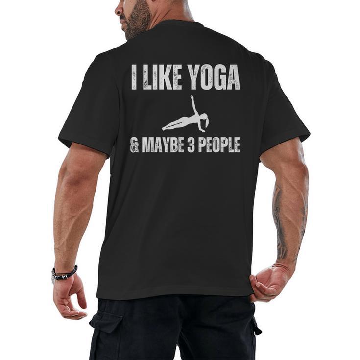 I Like Yoga And Maybe 3 People Introvert Namaste Men's Back Print T-Shirt