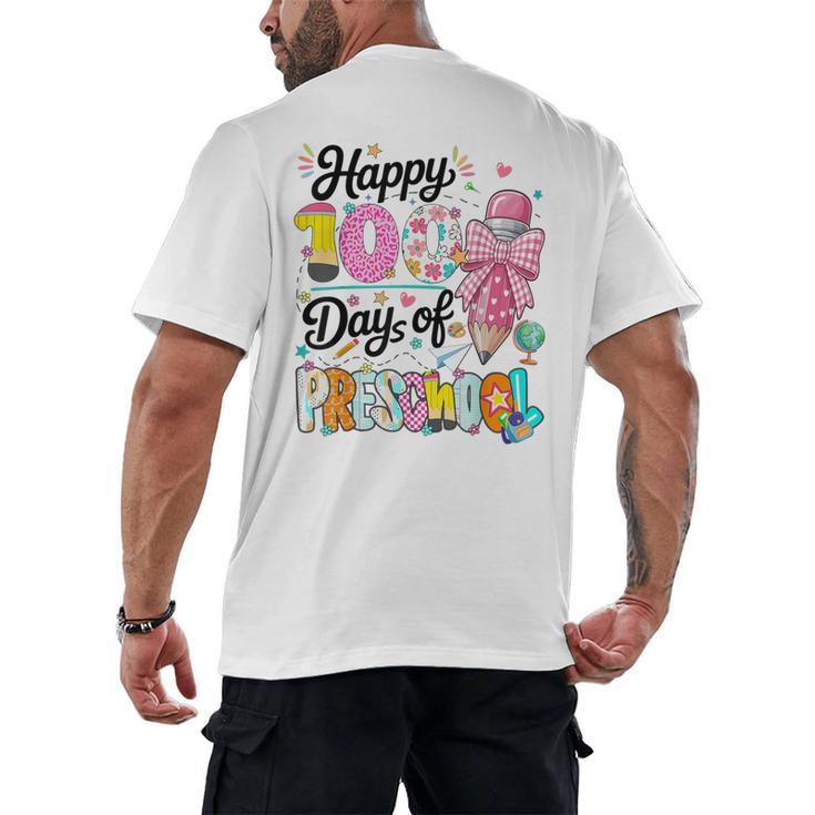 100th Day Of School Teacher Books 100 Days Of Preschool Girl Men's Back Print T-Shirt