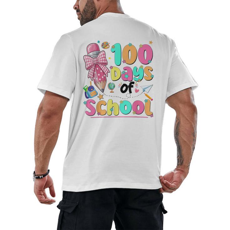 100th Day Of School Teacher Books 100 Days Of School Women Men's Back Print T-Shirt