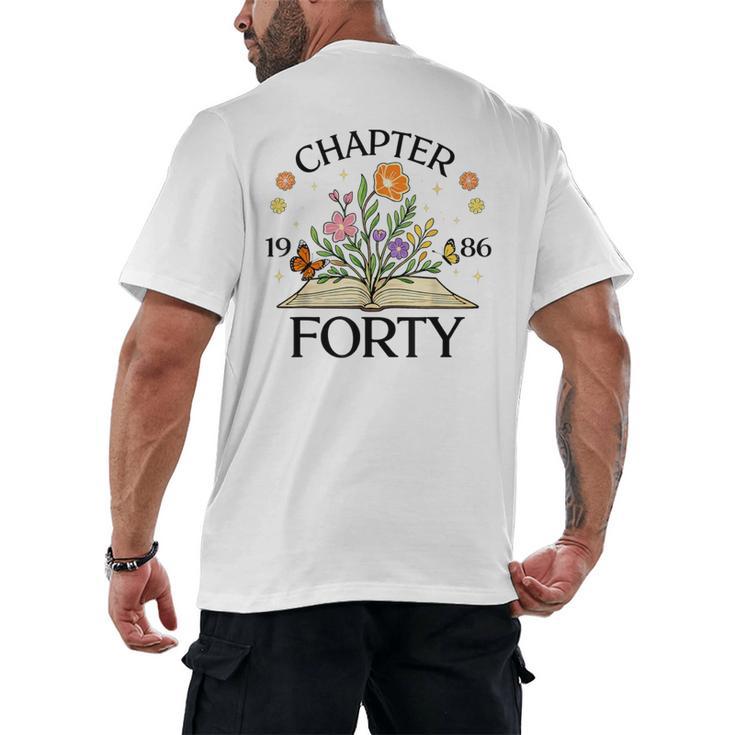 1986 Chapter Forty 40th Birthday Wildflower Book Men's Back Print T-Shirt