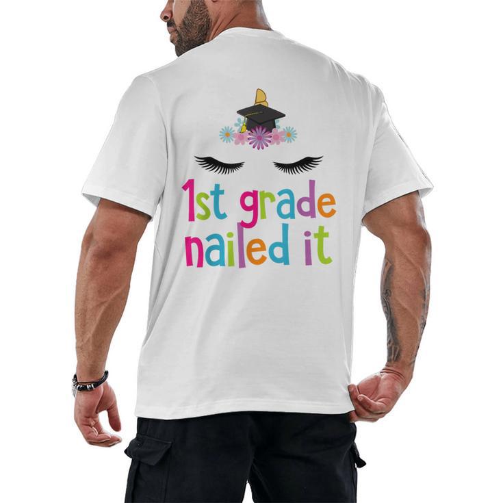 1st Grade Nailed It T Shirt Unicorn Graduation Class Of 2018 Men's Back Print T-Shirt
