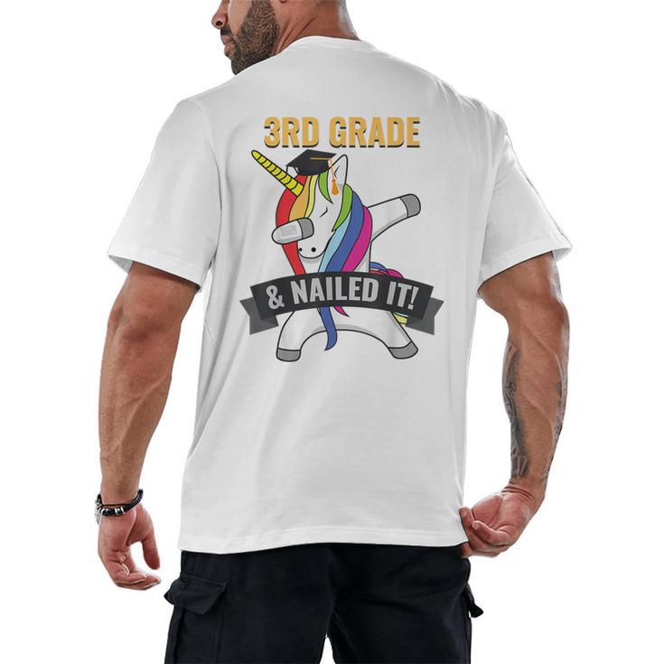 3RD GRADE NAILED IT UNICORN DABBING GRADUATION T-SHIRT Men's Back Print T-Shirt