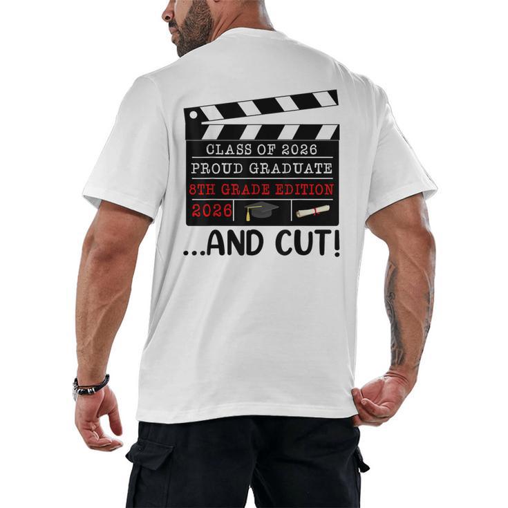 8th Grade Graduation 2026 Graduate Clapperboard Men's Back Print T-Shirt