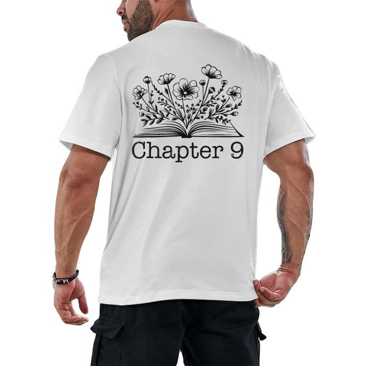 9th Birthday Chapter 9 Reading Book Lover 9 Year Old Men's Back Print T-Shirt