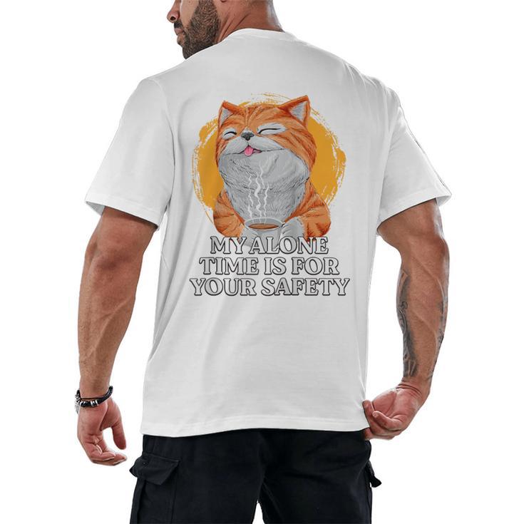 My Alone Time Is For Your Safety Coffee Lover Introvert Raglan Baseball Tee Men's Back Print T-Shirt