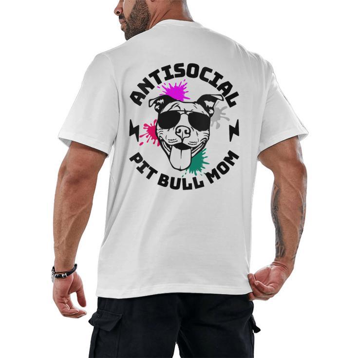 Antisocial Pit Bull Mom Pittie Introvert Dog Lover Pit Bull Men's Back Print T-Shirt
