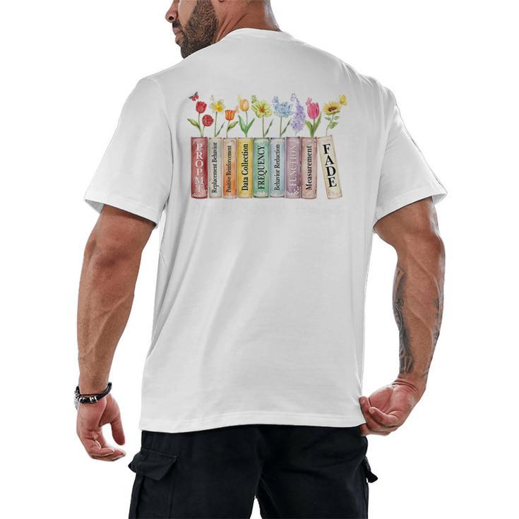 Applied Behavior Analysis Book Wildflower ABA RBT Therapist Premium Tri-Blend Men's Back Print T-Shirt
