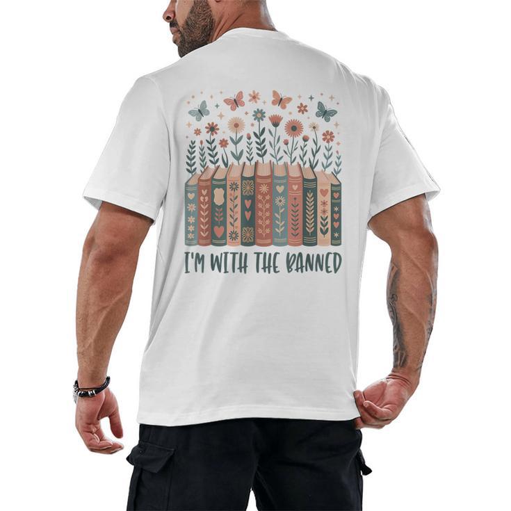 Im With The Banned Book Readers Librarian Read Banned Books Men's Back Print T-Shirt