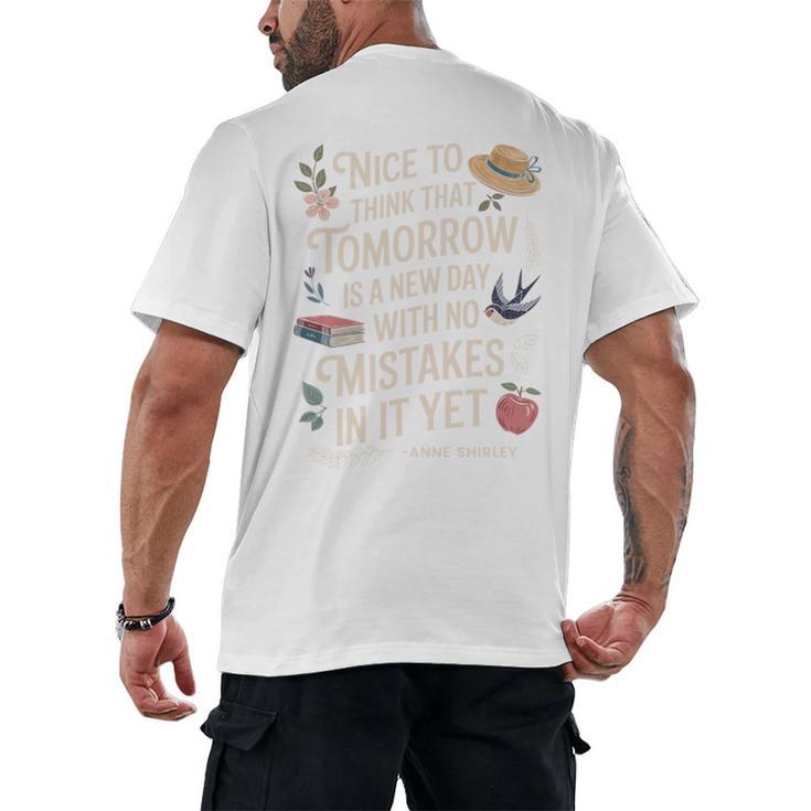 Book Lover Tomorrow Quote Anne Shirley Men's Back Print T-Shirt