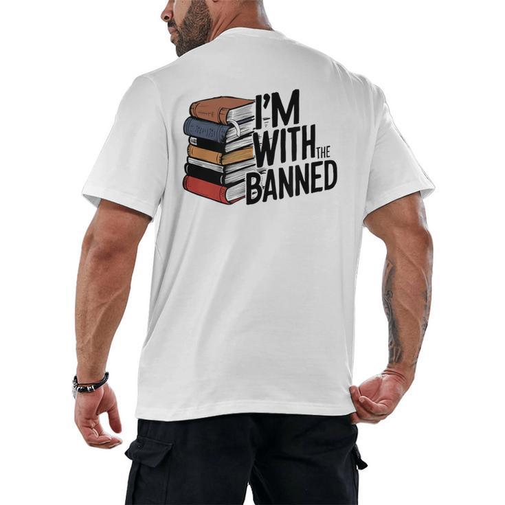 Book Lovers Im With The Banned Books For Reading Librarian Men's Back Print T-Shirt