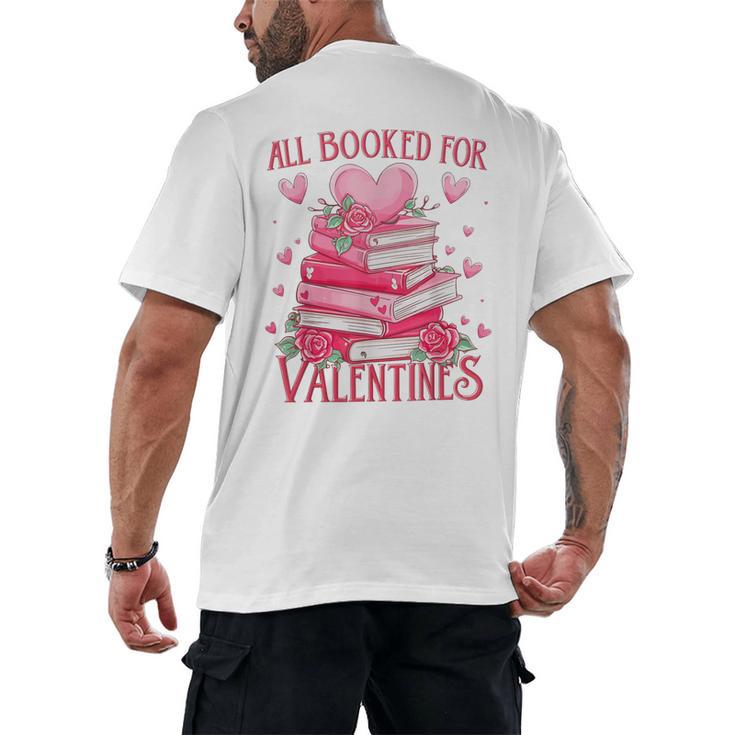 All Booked For Valentine Books Lover Teacher Floral Men's Back Print T-Shirt