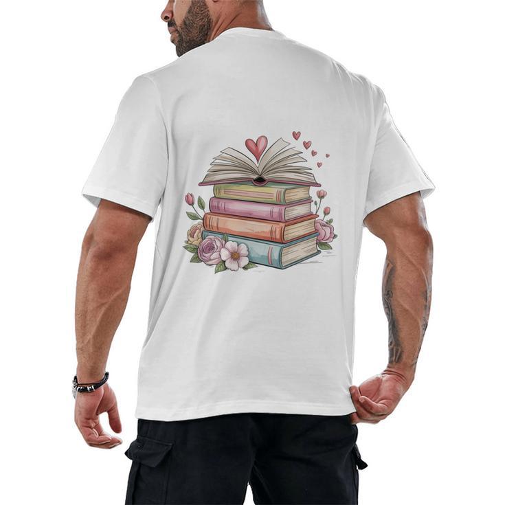 All Booked For Valentines Book Lover Romance Men's Back Print T-Shirt
