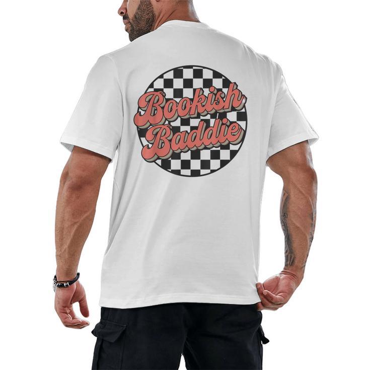 Bookish Baddie Retro Aesthetic Typography Men's Back Print T-Shirt