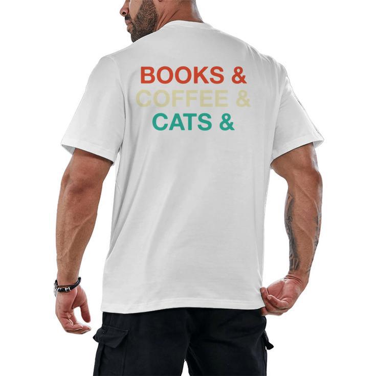 Books Coffee Cats Social Justice Men's Back Print T-Shirt