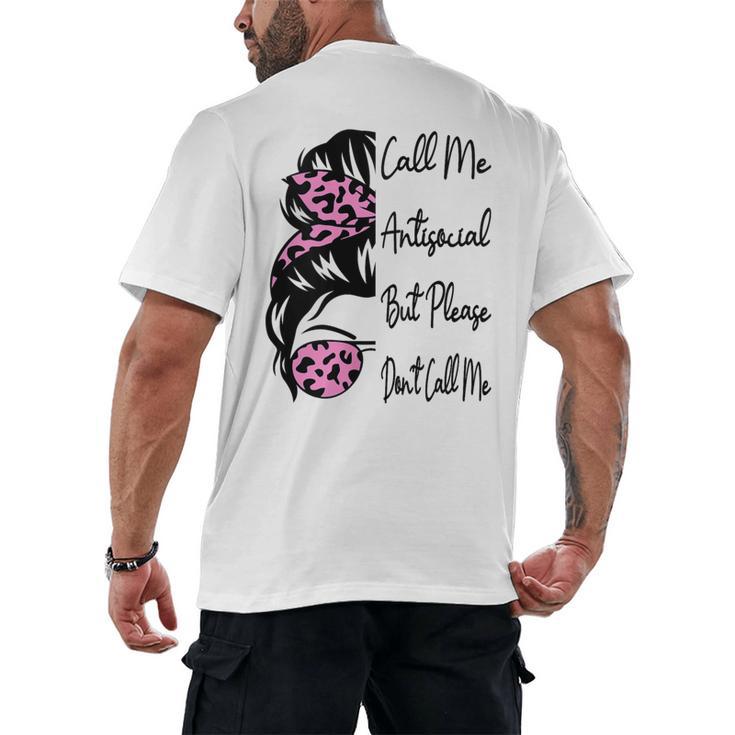 Call Me Antisocial But Please Don't Call Me Introvert Men's Back Print T-Shirt