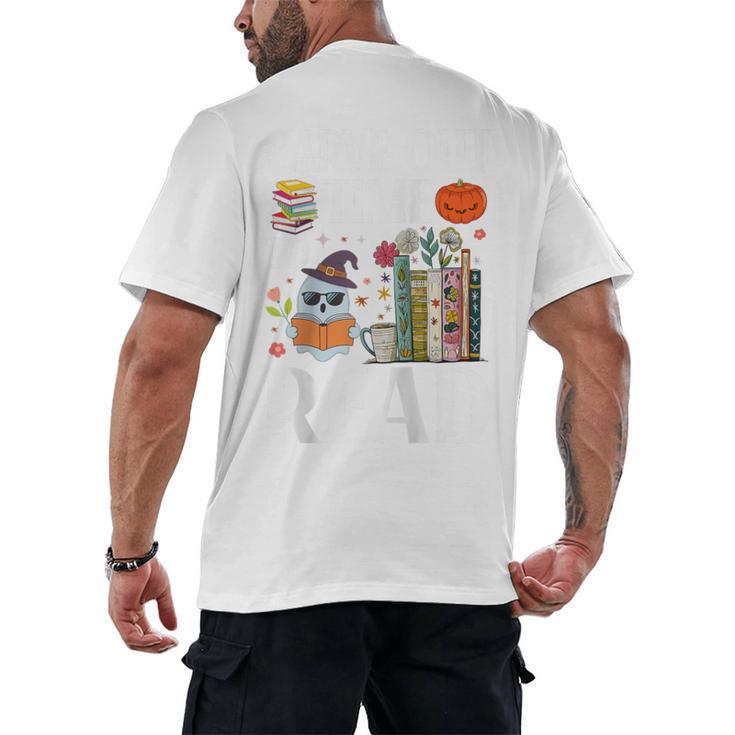 Carve Out Time To Read Halloween Ghost Books Raglan Baseball Tee Men's Back Print T-Shirt